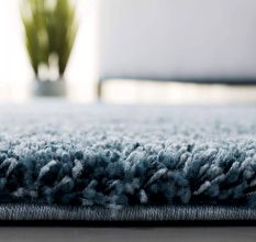 Blue Modern Shaggy Hall Mat