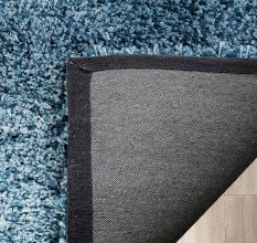Blue Modern Shaggy Hall Mat