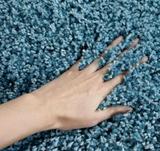 Blue Modern Shaggy Hall Mat