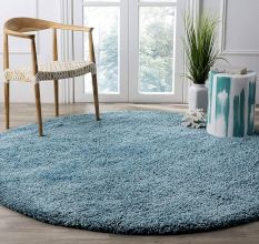 Blue Modern Shaggy Hall Mat
