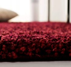 Modern Maroon Geometric Bedroom Rug