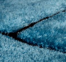 Modern Blue Geometric Living Mat