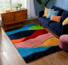 Modern Multicolor Geometric Living Rug