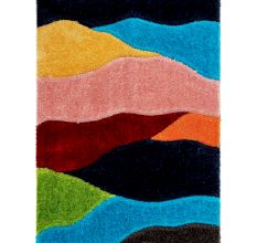 Modern Multicolor Geometric Living Rug