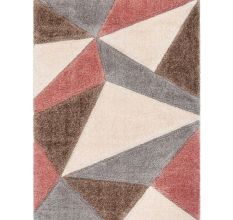 Modern Silver Geometric Hall Mat