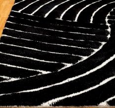 Modern Ivory Geometric Bedroom Rug