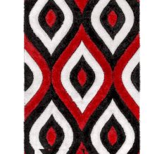 Modern Red Geometric Living Carpet