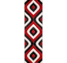Modern Red Geometric Living Carpet