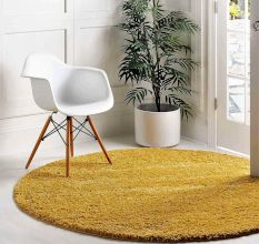 Modern yellow Shaggy Bedroom Rug