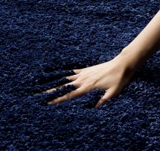 Soft Navy Blue Shaggy Hall Rug