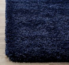 Soft Navy Blue Shaggy Hall Rug