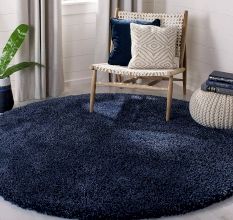 Soft Navy Blue Shaggy Hall Rug