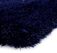 Modern Navy Blue Shaggy Rug