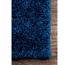 Modern Navy Blue Shaggy Rug