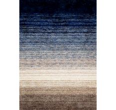 Handmade Navy Geometric Hall Rug