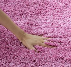Modern Pink Plush Home Carpet