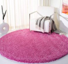 Modern Pink Plush Home Carpet