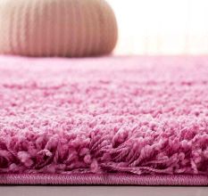 Modern Pink Plush Home Carpet