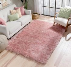 Luxury Pink Shaggy Hall Rug