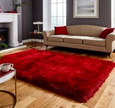 Luxury Red Handwoven Hall Rug