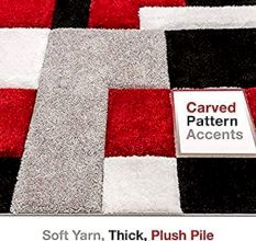 Cozy Red Shaggy Bedroom Rug