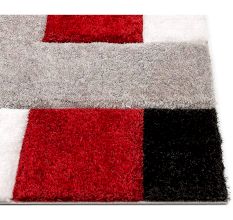 Cozy Red Shaggy Bedroom Rug