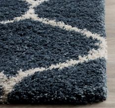 Soft Blue Shaggy Hall Carpet