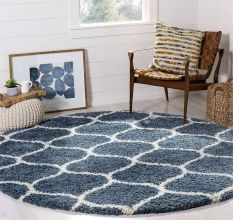 Soft Blue Shaggy Hall Carpet