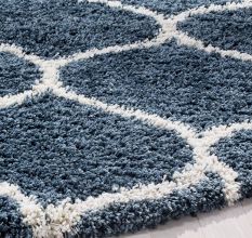 Soft Blue Shaggy Hall Carpet