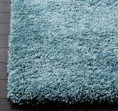 Handmade Bedside Sky Blue Rug