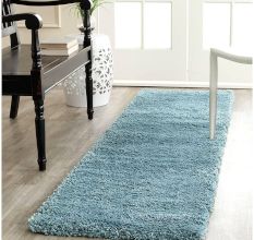 Handmade Bedside Sky Blue Rug