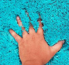 Bedside Turquoise Handmade Rug