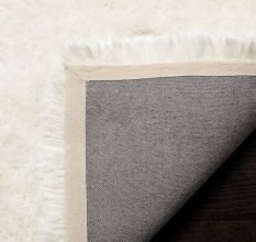 Handwoven White Shaggy Rug