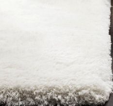 Handwoven White Shaggy Rug