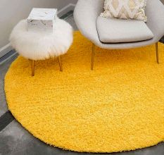 Slip Yellow Shaggy Rug