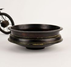 Handamde Rustic Round Brass Urli