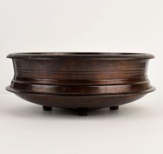 Deep Floral Brass Urli for Office Decoration