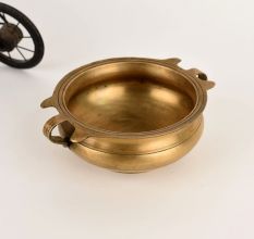 Traditional Brass Serving Bowl for Flower Decor