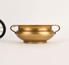 Traditional Brass Serving Bowl for Flower Decor