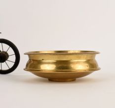 Golden Floral Brass Urli in Antique Finish