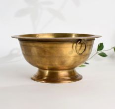 Wide Rim Vintage Brass Bowl for Prayer Room