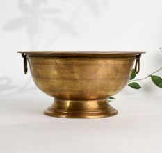 Wide Rim Vintage Brass Bowl for Prayer Room