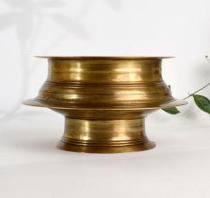 Polished Wide Handcrafted Brass Pot for Decor