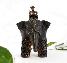 Tribal Brass Elephant Rider Sculpture for Home Decoration