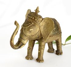 Ornate Brass Elephant Statue for Home Decoration