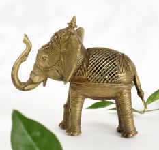 Ornate Brass Elephant Statue for Home Decoration