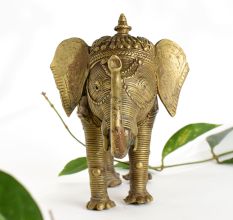Ornate Brass Elephant Statue for Home Decoration