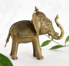 Ornate Brass Elephant Statue for Home Decoration