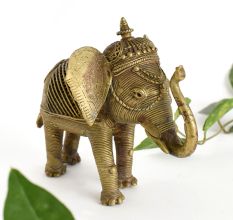 Ornate Brass Elephant Statue for Home Decoration