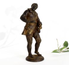 Dancing Man Metal Sculpture in Antique Finish